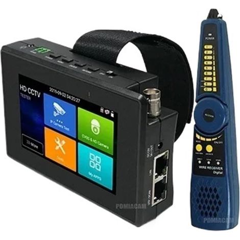 Testeur de vidéosurveillance IPC1800SN 4 Pouces 5 en 1, testeur analogique TVI AHD CVI 8MP et testeur de caméra IP 4K H.265 avec Traceur de câble, Moniteur POE/IP (1/5)