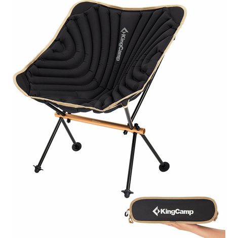 Chaise de camping gonflable - Kingcamp - Noir - Sac de transport inclus (1/4)