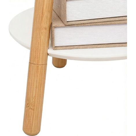 Porte-manteau sur pied moderne, étagère ronde, crochets verticaux, élégant support d'entrée, porte-vêtements multifonctionnel pour manteaux et accessoires. (1/5)