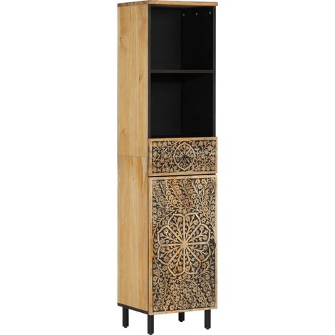 Badschrank 38x33x160 cm Massivholz Mango vidaXL