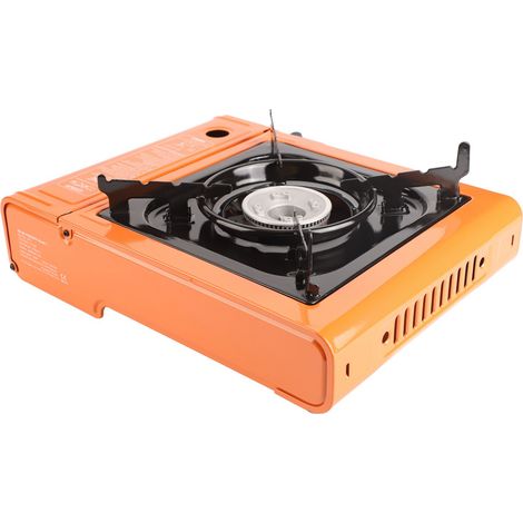Tragbarer 2,3-kW-Butankocher mit Feuerzeug und Tragetasche, empfindlicher Sensor, gleichmäßige Erwärmung, Überspannungsschutz, orange Farbe. (1/4)