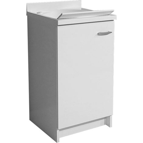 Mobile Lavatoio 45x50x85cm Anta Asse in Termoplastico Montegrappa Marella Bianco Sinistra (1/5)