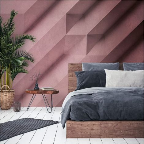 Sfondo fotografico Profhome 382891 Carta da parati TNT goffrata a caldo liscia 3D opaca rosa lilla 3,71 m x 2,8 m (1/4)