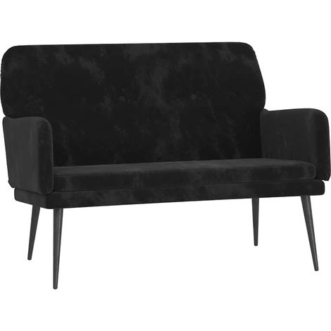 Bench Black 108 x 79 x 79 cm Velvet vidaXL