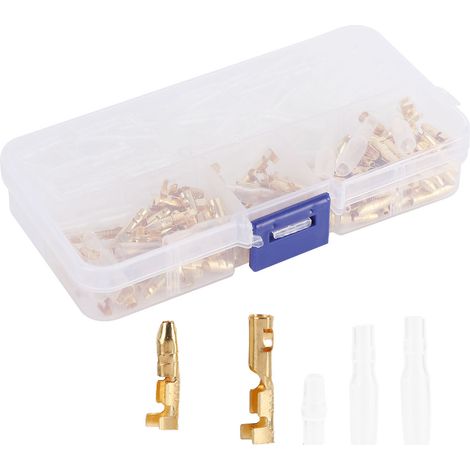 Lot de 120 connecteurs de bornes de câble haute conductivité, isolants PVC antioxydants, sûrs et faciles à installer (mâle/femelle). (1/5)