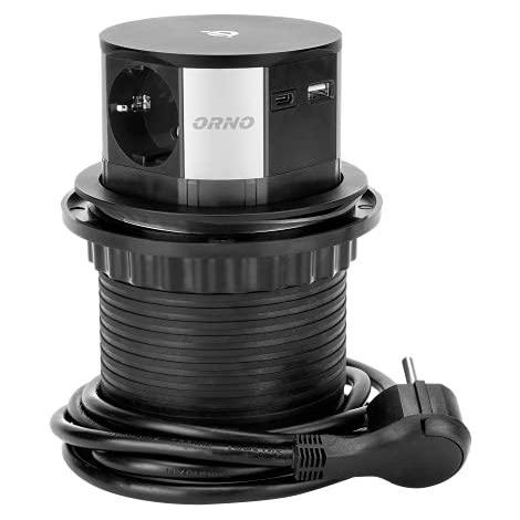 Energizer Presa a scomparsa moderna nera con USB