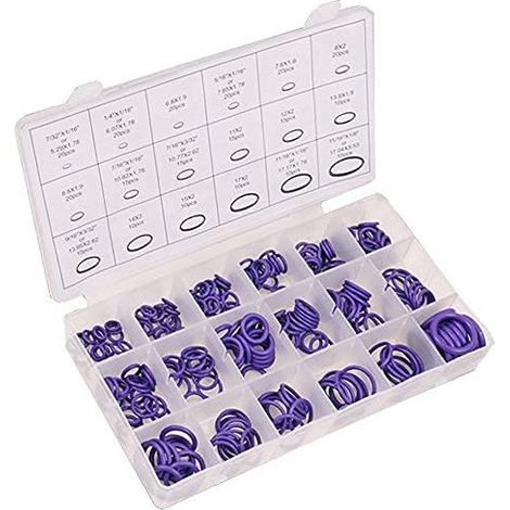 Joint Torique, 270pcs Anneaux d'étanchéité en Caoutchouc O type Anneaux 18 taille Joints Toriques Universel Assortiment pour Réparation Robinetterie Automobile Climatisation (1/5)