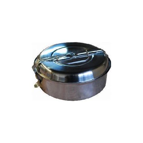 yuca fiambrera tartera inoxidable redonda 14 cms con 2 platos (1/2)