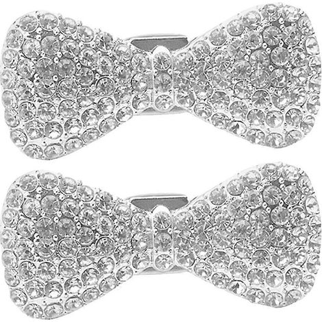 Clips de fixation pour grille d'aération de voiture, nœud papillon strass, lot de 2, compatibles avec les ornements de grille d'aération de voiture (1/5)