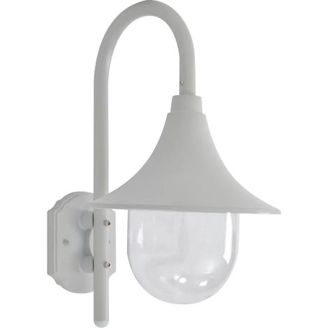 Applique murale de jardin ambiance cosy éclairage fonctionnel 36 x 25 x 42 cm en aluminium blanc (1/3)