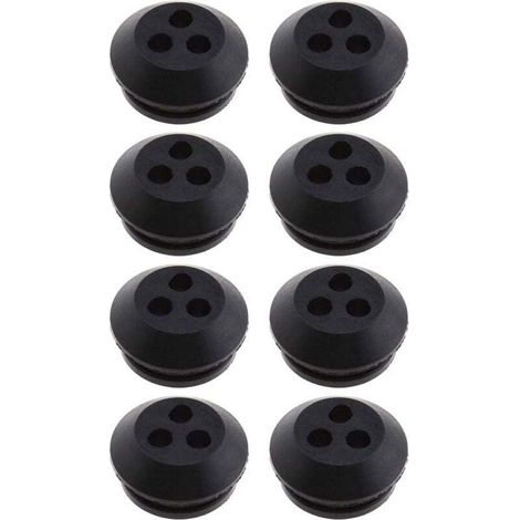 Set di 8 guarnizioni in gomma nera a 3 fori per serbatoio carburante, diametro foro 5 mm, per la sostituzione su soffiatori, decespugliatori, tosaerba - Crezuo