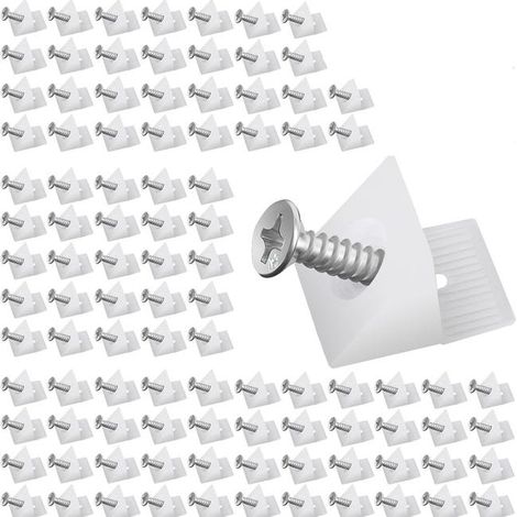 100 cuñas de plástico para cajones, conectores estabilizadores traseros, conectores inferiores para cajones (con tornillos) (1/5)
