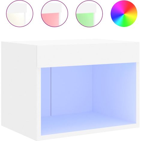Maison Exclusive - Wand-Nachttisch mit LED-Leuchten Weiß