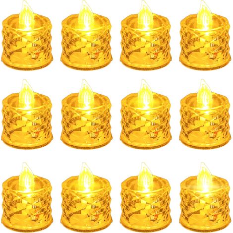 Moule À Bougie Électrique - Bougie Tealight Sans Flamme - Pile LR1130 - Pour Décoration Intérieure Fêtes Mariages Halloween Noël - Lot De 12 (1/5)