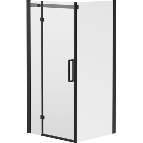 Series 10 Colore Matt Black Inline 1000mm x 900mm Hinged Door Shower Enclosure (1/5)