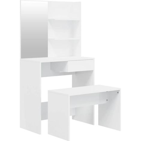 Maison Exclusive - Ensemble de coiffeuse Blanc brillant 74,5x40x141 cm