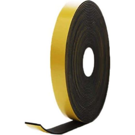 Mousse noire adhésive caoutchouc epdm 20x4mm longueur 10m