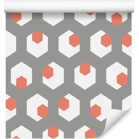 Carta da parati con motivi geometrici in stile retrò per soggiorno e camera da letto, 50x1000 cm. (1/5)