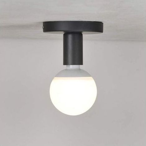 E27 Douille d'Ampoule en Métal E27 Douille de Lampe Support Base pour Lampe Support Douille E27 Murale Plafonnier Lampe de plafond pour Couloir Chambre Café Cuisine Salon étude,Noir (1/4)
