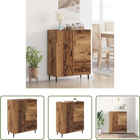 Buffet en bois d'ingénierie -  Buffet Bois Ancien 69,5 x 34 x 90 cm Bois d'ingénierie et fer (1/5)