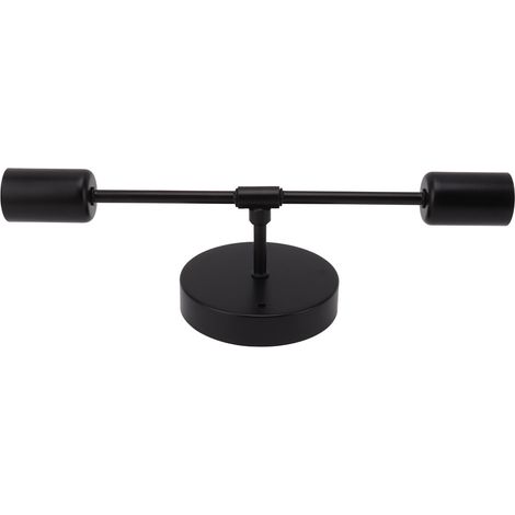 Support mural double E27 E26 en fer noir 85-265V, socle moderne pour salon salle de bain dressing (1/5)