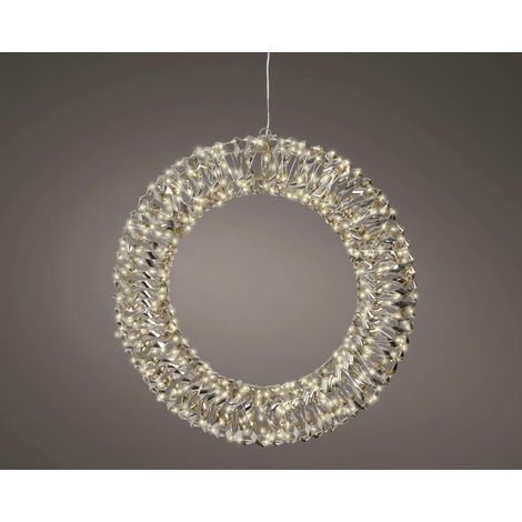 Lumineo LED Kranz mit Timer Kunststoff Ø 50 cm warmweiß gold