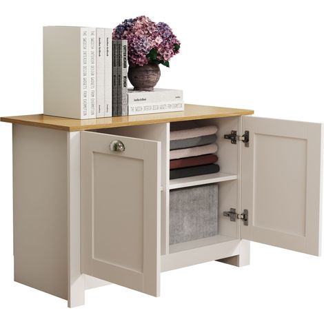 Commode et sideboard Balusa H. 60 x L. 89 x P. 40 cm Blanc