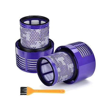 Replacement Filter for Cordless Vacuum Cleaner - Compatible with V10 SV12 Absolute Animal Motorhead Total Clean - Pack of 2 Washable Reusable Filters with Cleaning Brush (1/5)