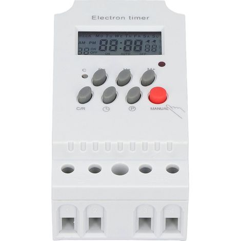 Minuterie électronique sur rail DIN avec écran LCD, microcontrôleur et contrôleur intelligent KG316TII (220 V CA) (1/5)