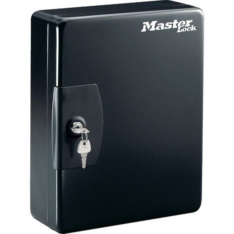 MASTER LOCK Armoire à Clés [Fixation Murale] [25 Crochets] KB-25ML - 25 porte-clés inclus avec étiquettes (1/2)