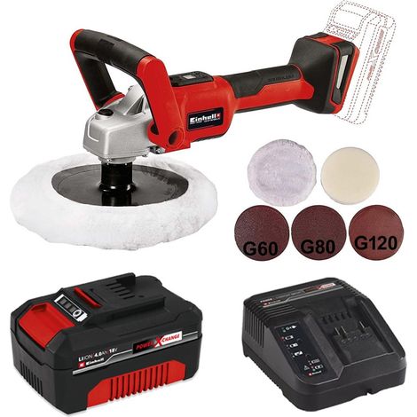 Einhell 2093320 180mm Brushless Polisher Power X Change + 4AH Battery Kit