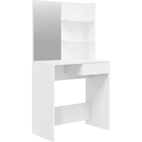 vidaXL Tocador con espejo blanco brillante 74,5x40x141 cm (1/2)