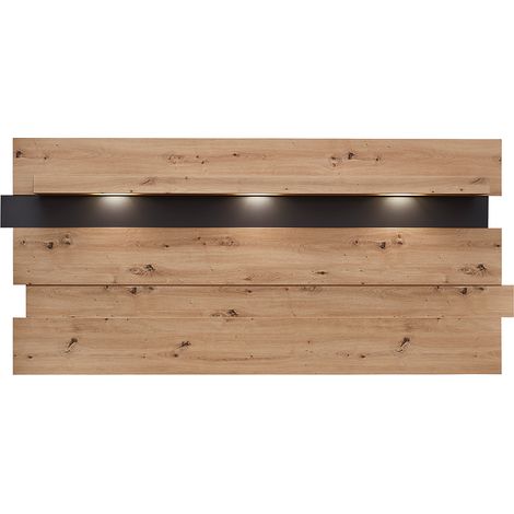 Wandpaneel inkl. LED-Beleuchtung MANRESA-36 in Artisan Eiche Nb. mit Graphit, B/H/T: ca. 202/93/26 cm (1/3)