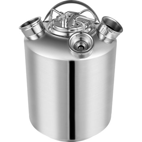 10L Cleaning Container 3-Head Stainless Steel Beer Line Cleaning Device Wine Beer Barrel Beer Cleaning Can Beer Barrel Beer Cleaning Barrel Stainless Steel for Home Brewing Hotel Bar Pub