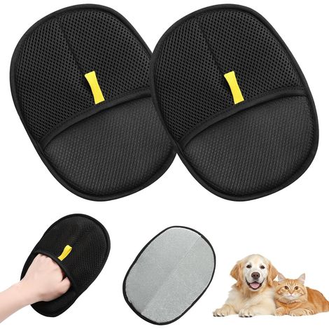 2 Pièces Gant Poil Chat, Gant Anti Poils Animaux Gant Poils Animaux Double Face, pour Lavage DémêLage, Brosse Poils Animaux pour Canapé Meubles Tapis Siège Auto (1/5)
