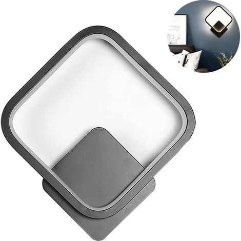 Applique murale intérieure LED carrée spot 12W pour salon, chambre, couloir, cage d'escalier, lampe de chevet décorative (1/5)
