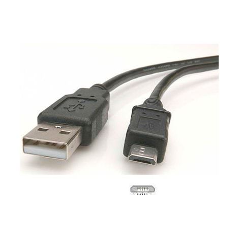 USB 2.0 Hi-Speed-Kabel, schwarz, USB-2.0-Stecker (Typ A) USB 2.0-Micro-Stecker (Typ B). Kabellänge 0.15 m