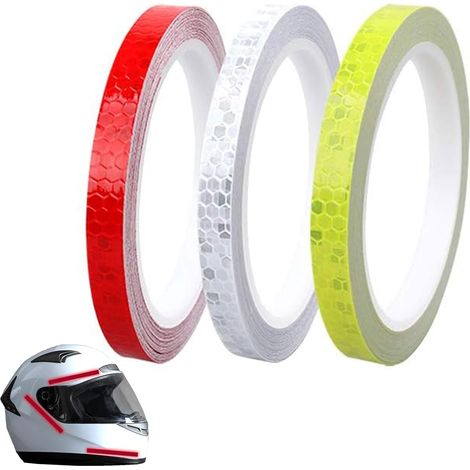 Selbstklebendes reflektierendes Sicherheitsband, 3 Rollen, hohe Sichtbarkeit, Sicherheitswarnung, 10 mm x 8 m, für Fahrräder, Außenbereich, Autos (1/5)