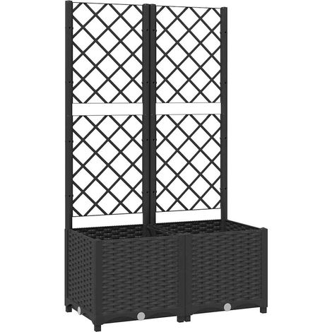 Maison Exclusive - Garten-Pflanzgefäß mit Spalier Schwarz 80 x 40 (1/5)