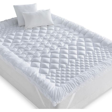 Idmarket – Surmatelas 140x190 cm 7 zones de confort – Épais et moelleux 600 gr – Soutien ciblé pour un sommeil réparateur