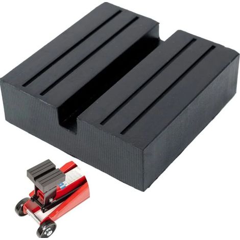Support Universel en Caoutchouc pour cric, Support 75x75x25 mm avec découpe en U, pour Toutes Les Voitures jusqu'à 3.5 tonnes, cric antidérapant pour la manœuvre des crics (1/4)
