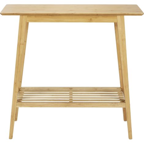 Wenko – Console en bambou avec étagère 80 x 76 x 30 cm – Design compact pour petits espaces – Stabilité et durabilité – Écologique et léger (1/5)