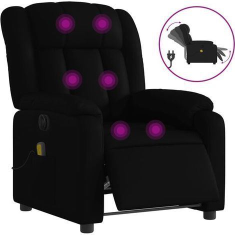 Fauteuil de massage électrique inclinable en similicuir noir (1/5)