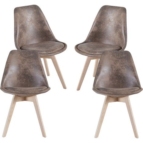 Packs Sillas Comedor - Pack 4 Sillas Synk Vintage - Marrón Claro (1/3)
