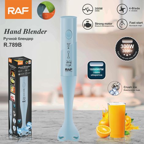 (Bleu) Norme européenne - Robot culinaire domestique - Appareil multifonction portatif pour préparer les aliments pour bébés, hachoir à viande électrique. (1/4)