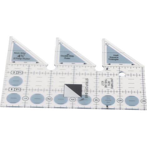 Règle à couper double bande 45/60/90° transparente acrylique antiglisse triangle quart guide découpe patchwork couture (1/5)