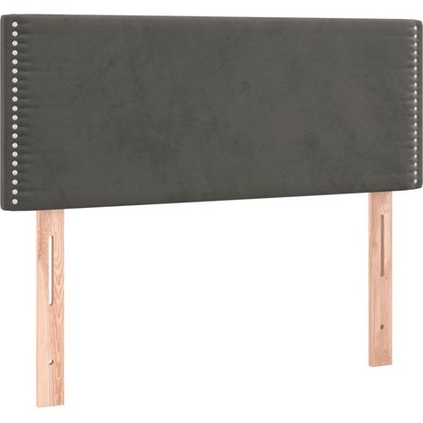 Testiera letto accessorio arredo camera da letto 90 x 5 x 78/88 cm tessuto in velluto grigio scuro TDL0203162