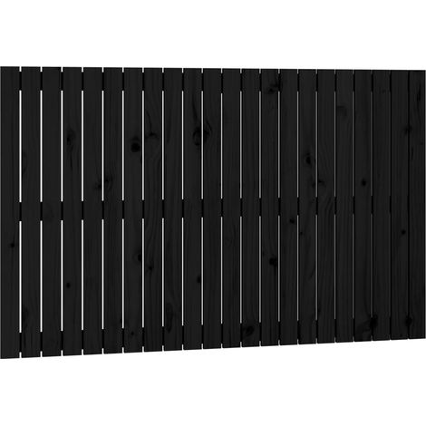 Wand-Kopfteil Schwarz 140x3x90 cm Massivholz Kiefer vidaXL