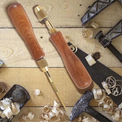 Manche de lime en bois (2 pièces) pour perceuse manuelle (1/5)
