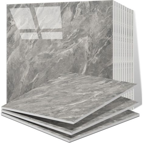 20 Pièces Carreaux Adhesif Cuisine, Carrelages en Marbre Auto-Adhésifs de 30 x 30 cm pour mur, Carrelages Adhésifs Pour Cuisine, Salle de Bains Salon (1/5)